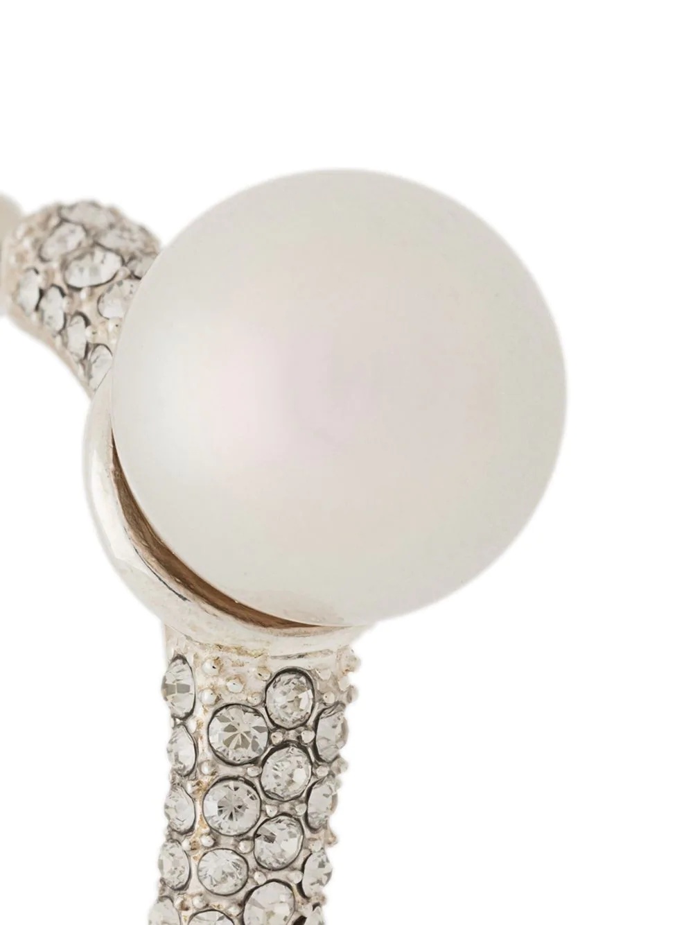 Ambush Pearl Crystal Ring Earrings In White