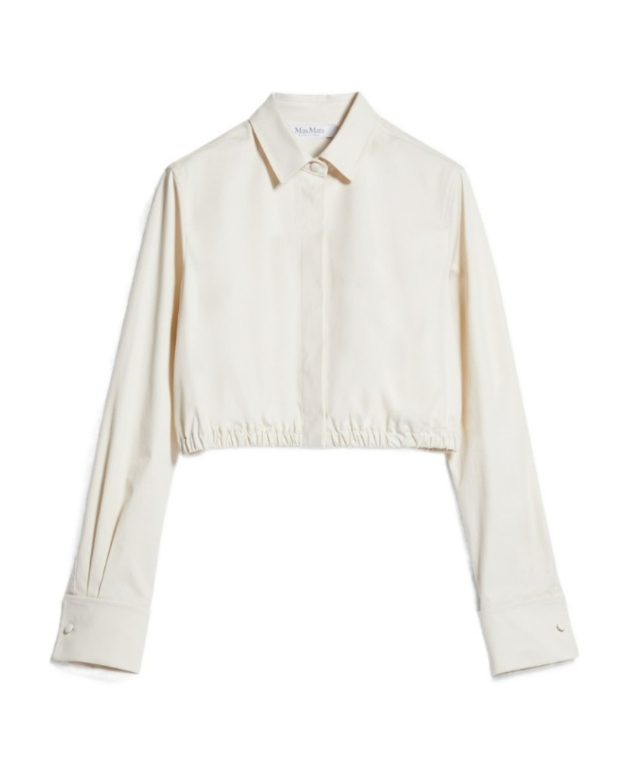 Max Mara Tevere Stretch Twill Shirt In Nude