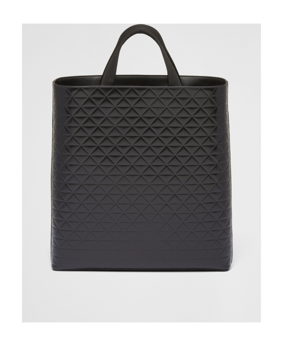 Prada Men's Smooth Leather Tote Bag In Black