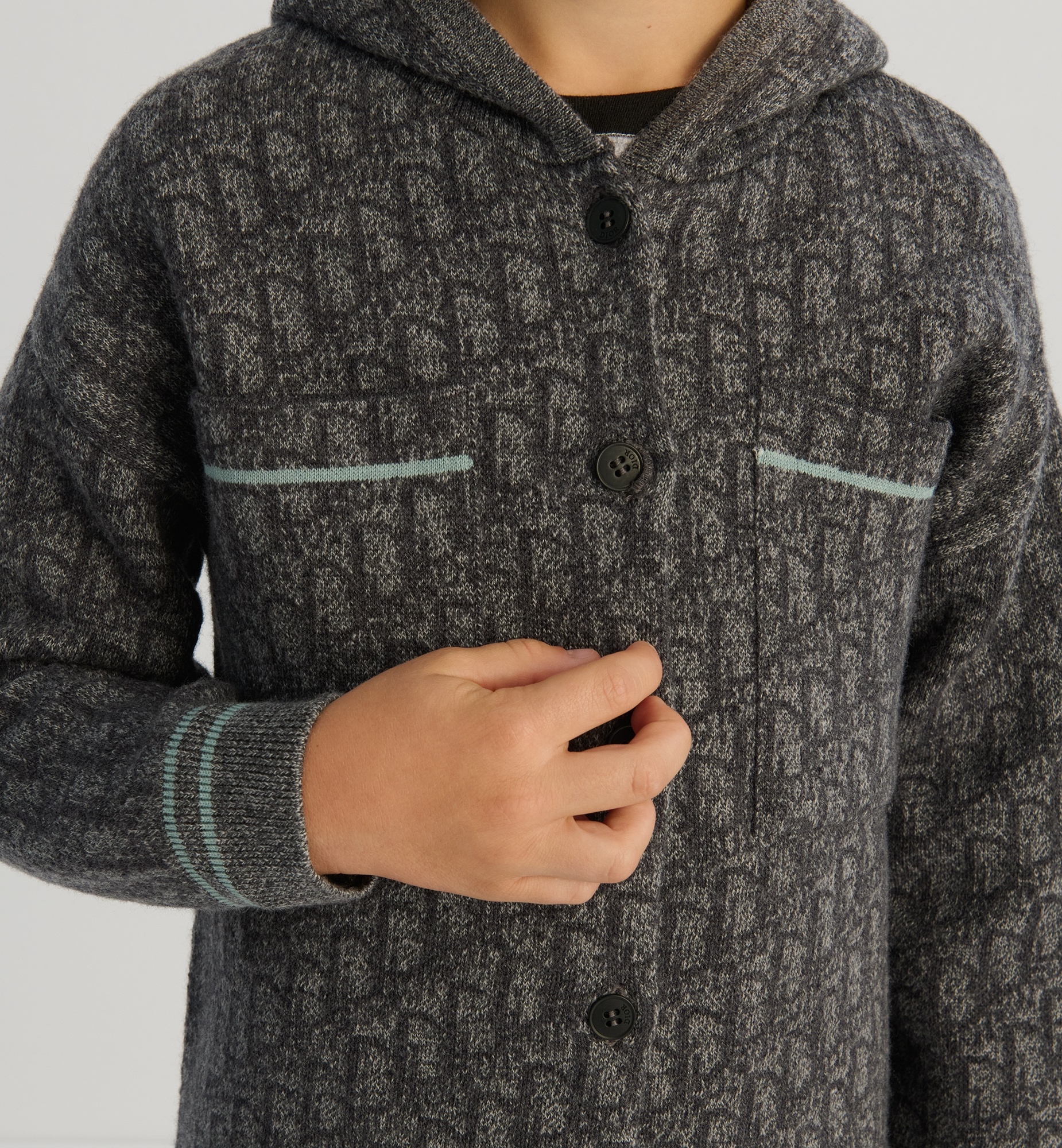 Dior Long-sleeved Cardigan In Gray