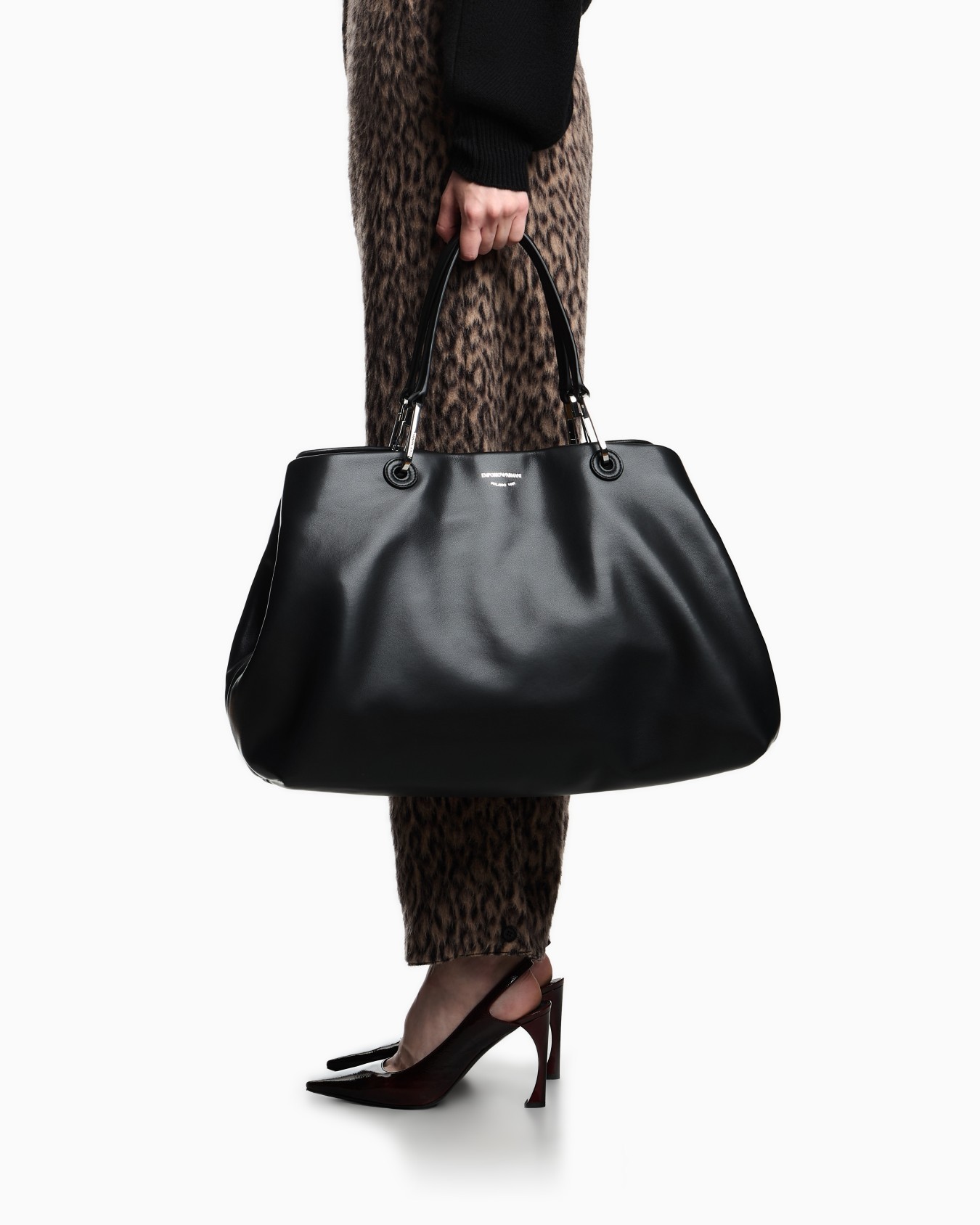 Emporio Armani Large Myea Shopper Bag In Black