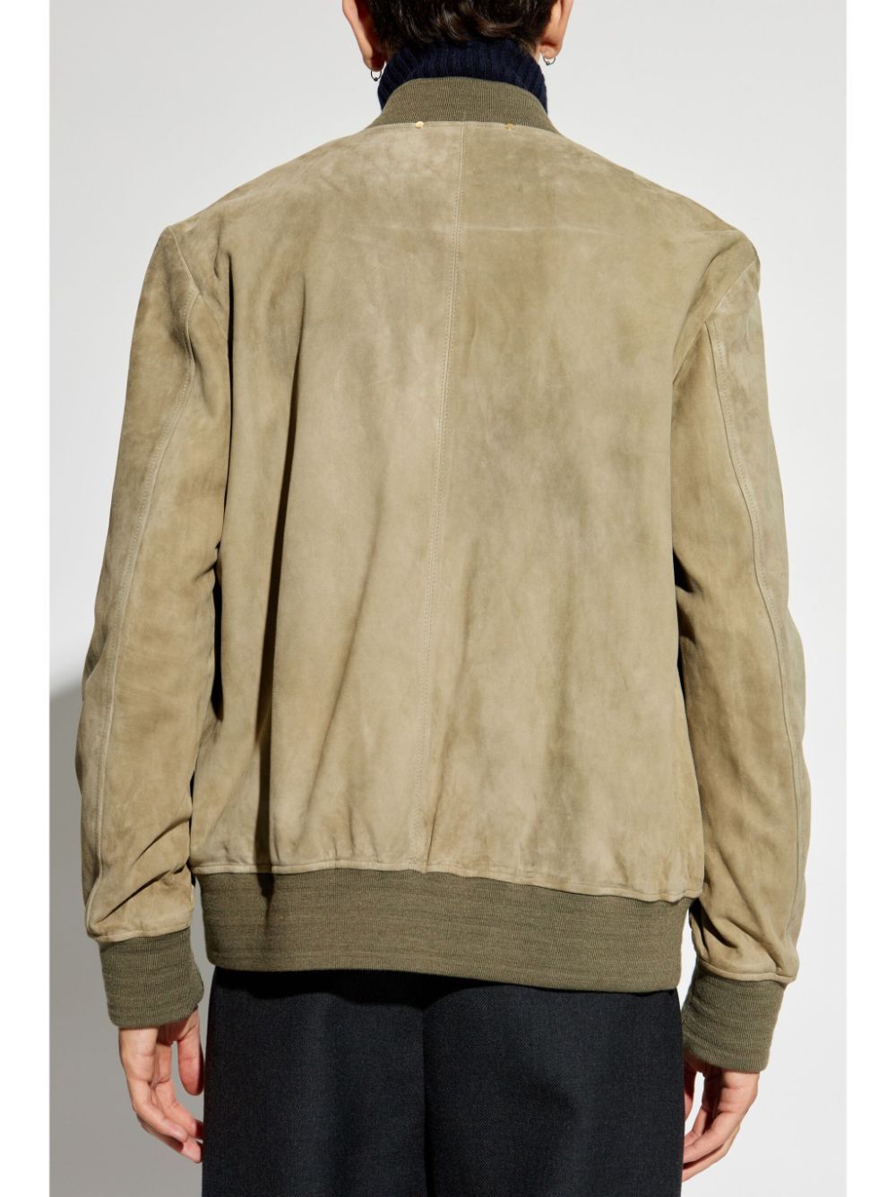 Paul Smith Suede Bomber Jacket In Nude