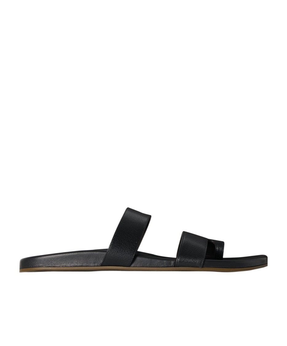 The Row Hugh Slippers In Black