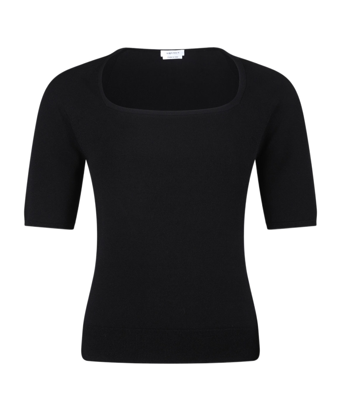 Alexander Mcqueen Fine-knit T-shirt In Black