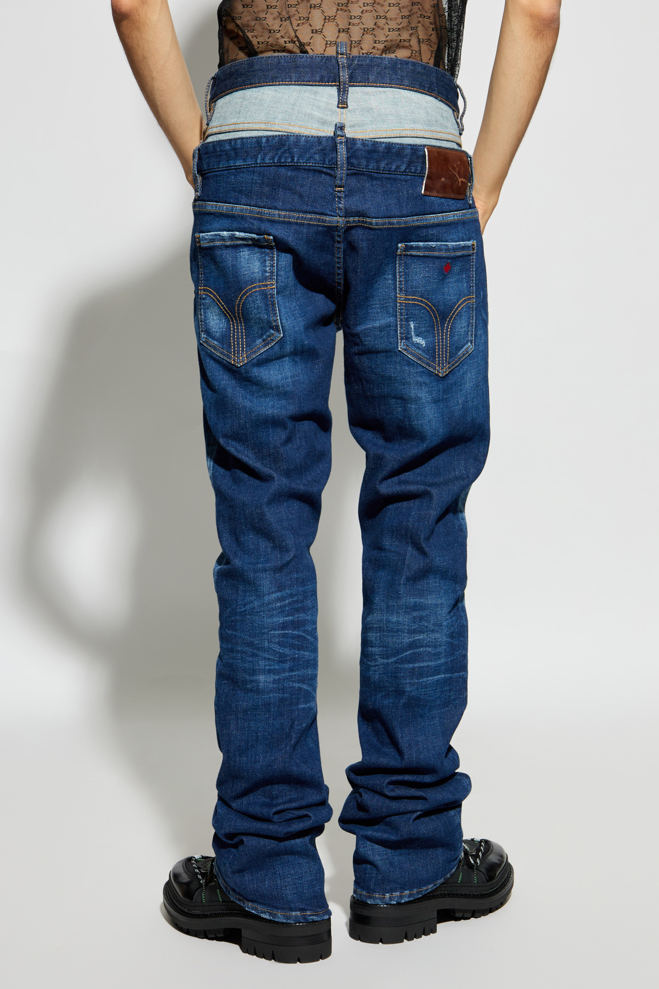 Dsquared2 Sharpei Bootcut Jeans In Blue
