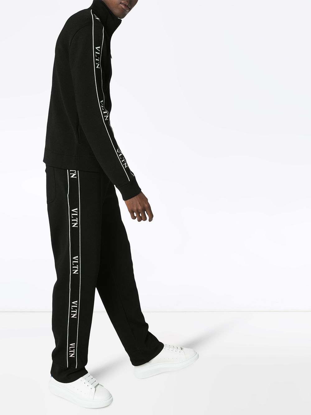 Valentino Ticker Logo-print Track Pants In Black