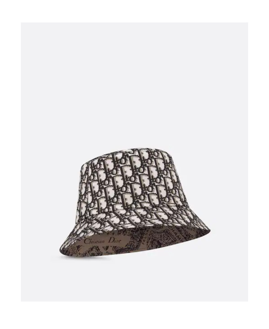 Dior Teddy-d Plan De Paris Reversible Small Brim Bucket Hat In Black