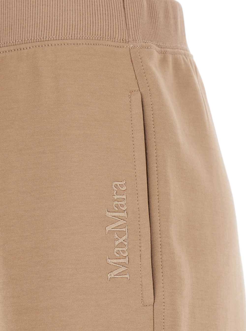 Max Mara Elastic Waist Track Pants In Brown