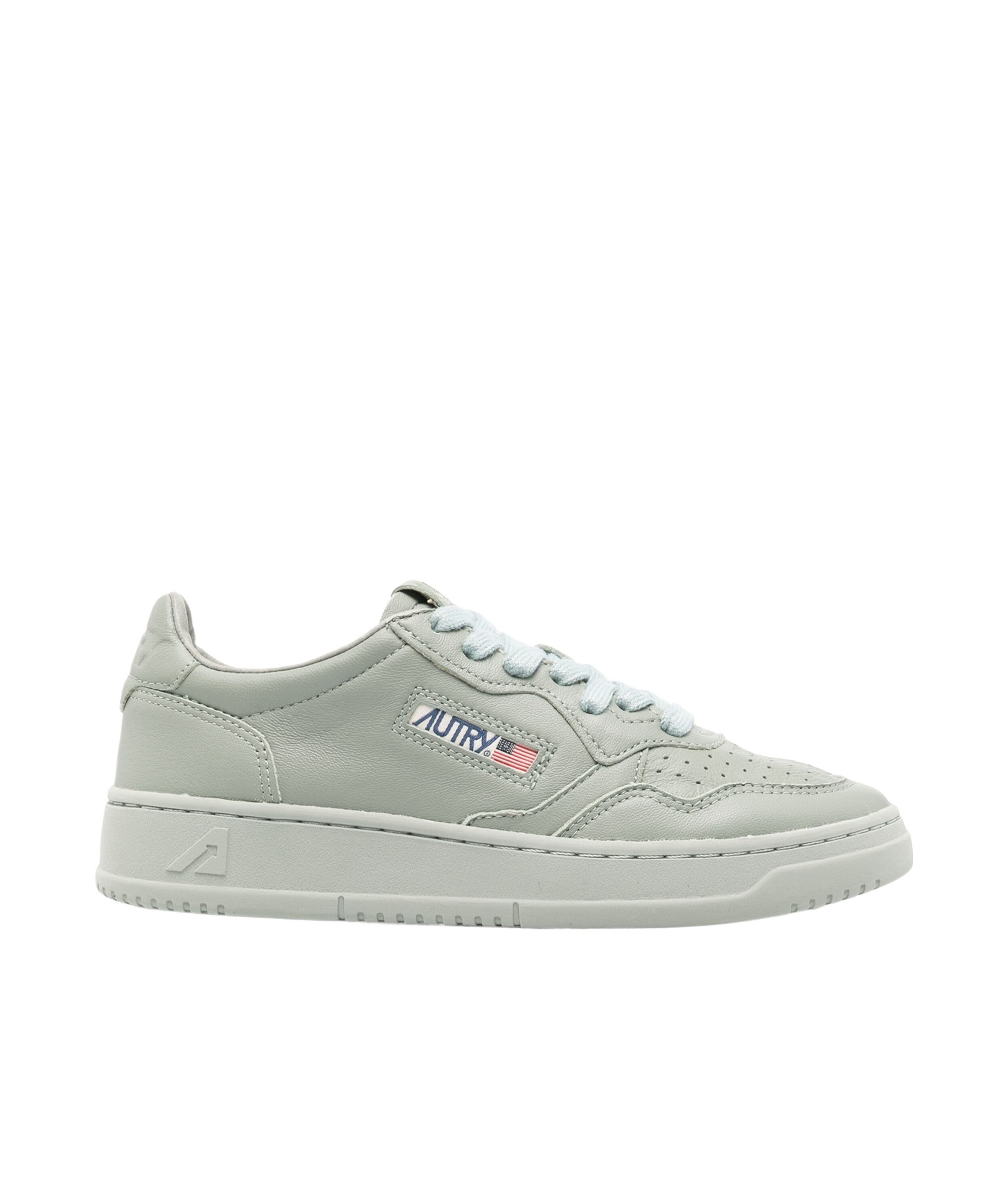Autry Medalist Leather Sneakers In Gray
