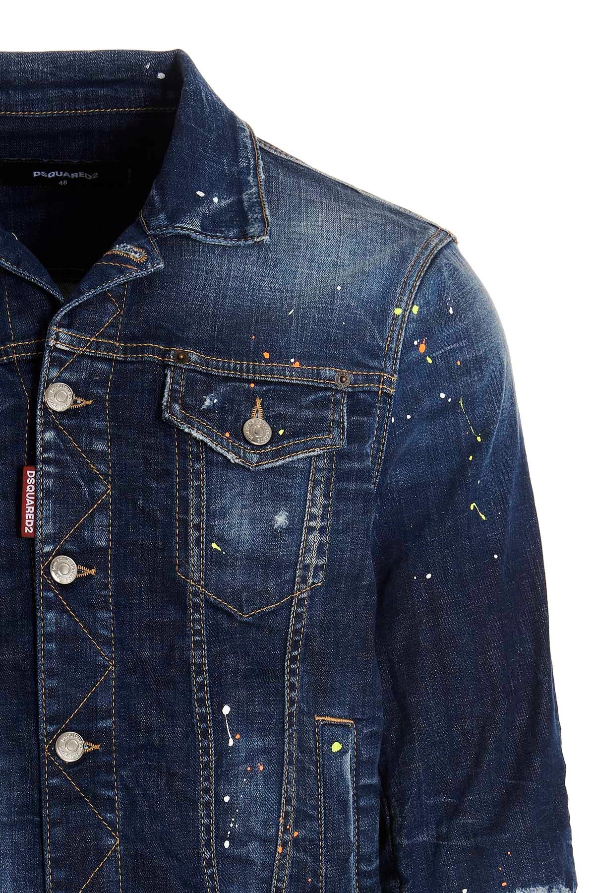 Dsquared2 Logo Denim Jacket In Black