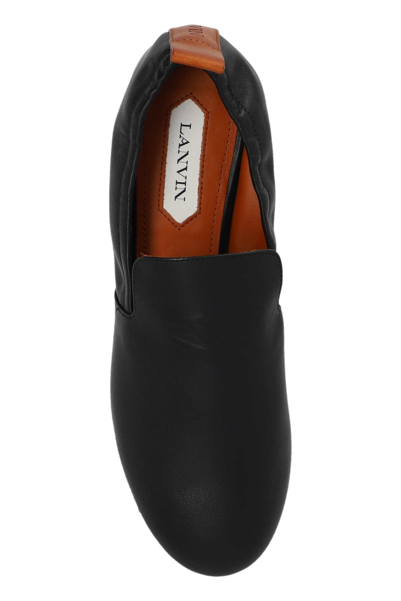 Lanvin Leather Ballerina Loafers For Women In Black