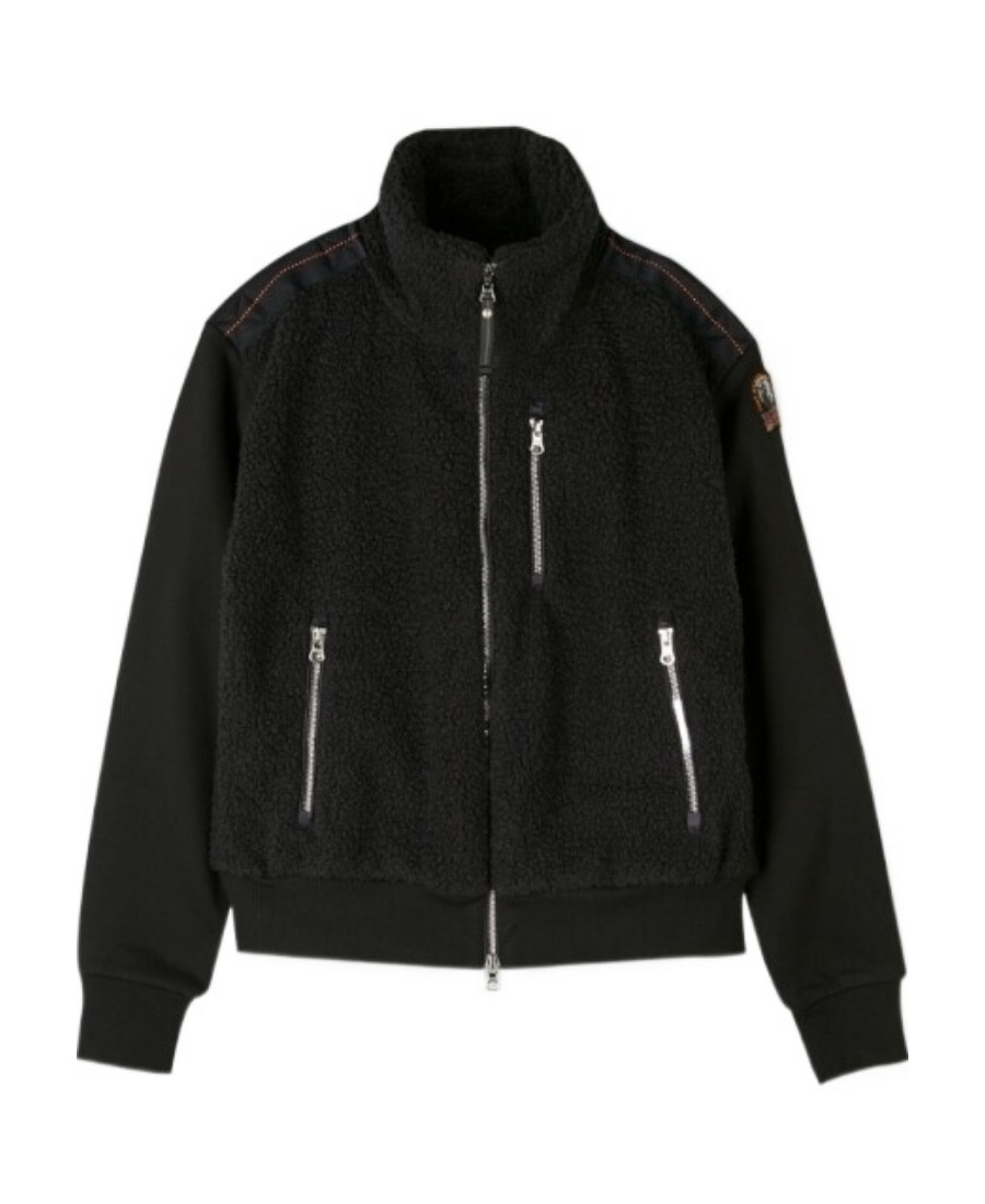 Shop Parajumpers Patch Standing Collar Casual Coat In Black