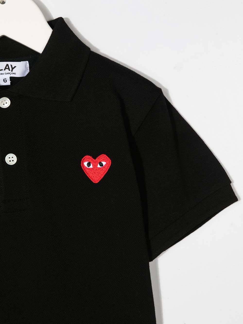 COMME DES GARÇONS PLAY HEART-PATCH POLO SHIRT