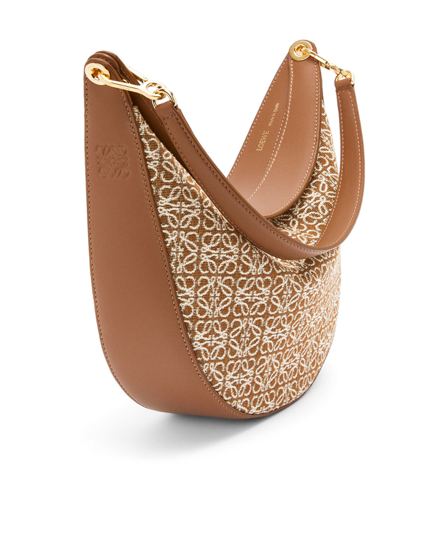 Loewe Luna Curved Shoulder Bag In Brown
