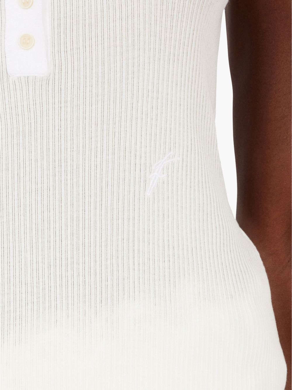 Ferragamo Salvatore Cotton Tank Top With Shaped Neckline In White