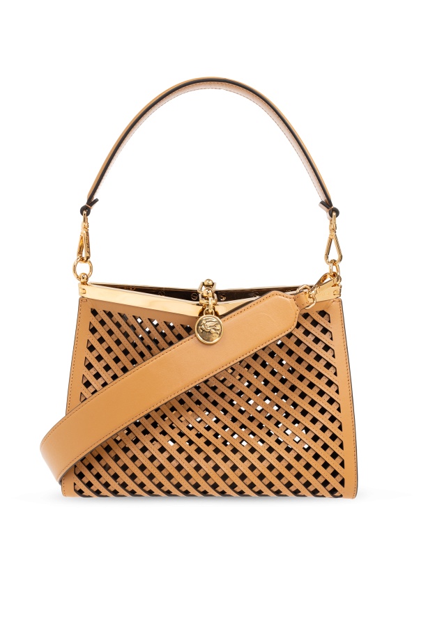 Etro Logo Shoulder Bag In Brown