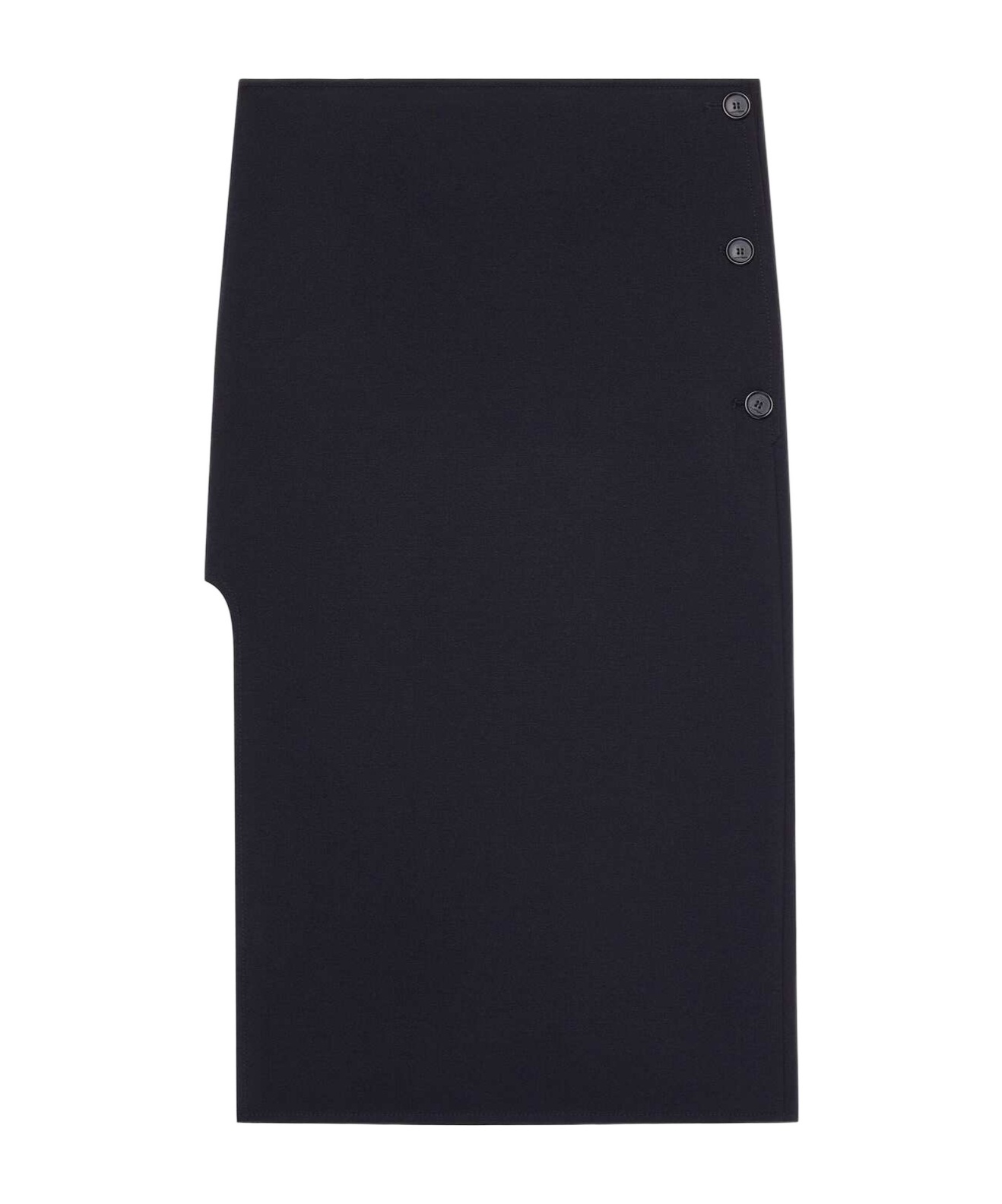 Courrèges Black Oblique Tailored Midi Skirt In Black