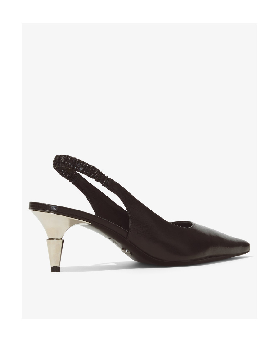 Proenza Schouler 60mm Spike Leather Slingbacks In Black