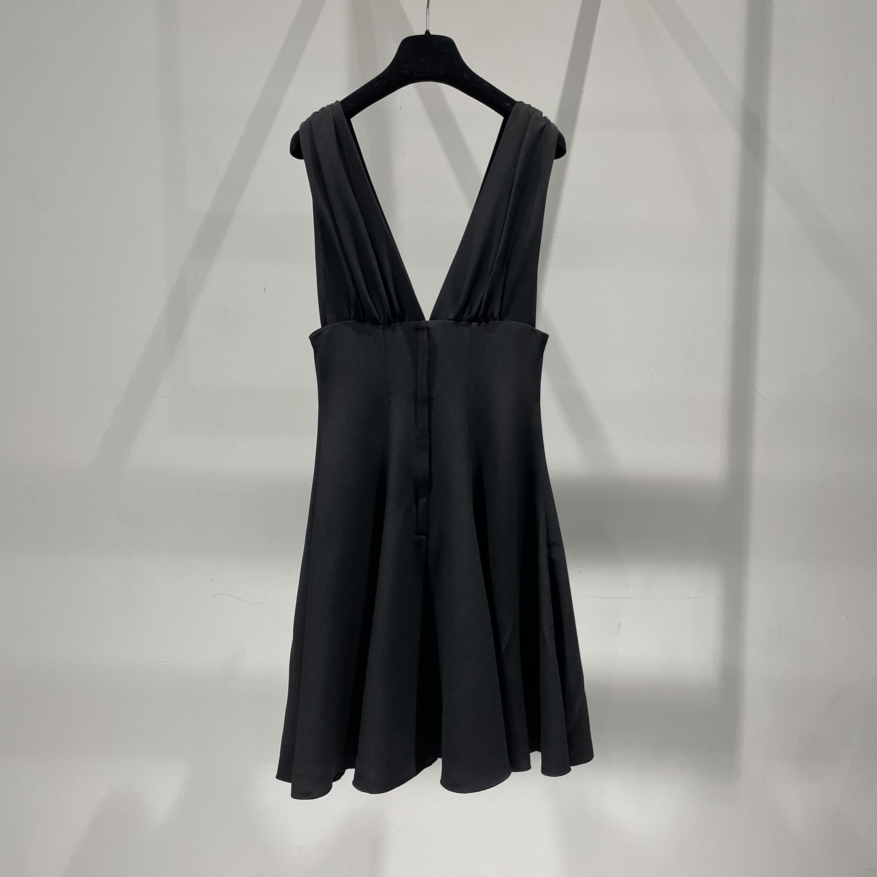 Dolce & Gabbana Logo-plaque V-neck Minidress In Black
