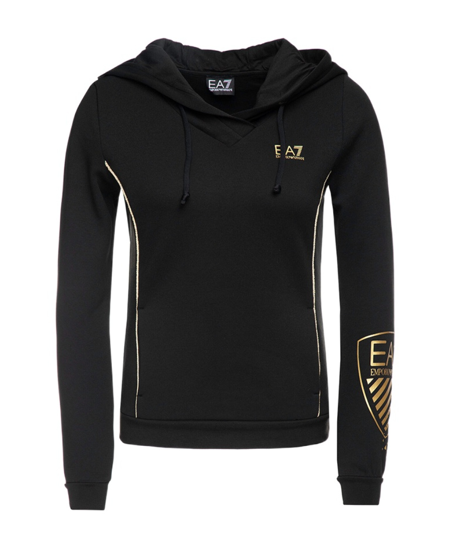 EA7 LOGO PRINTED HOODED SWEATER 