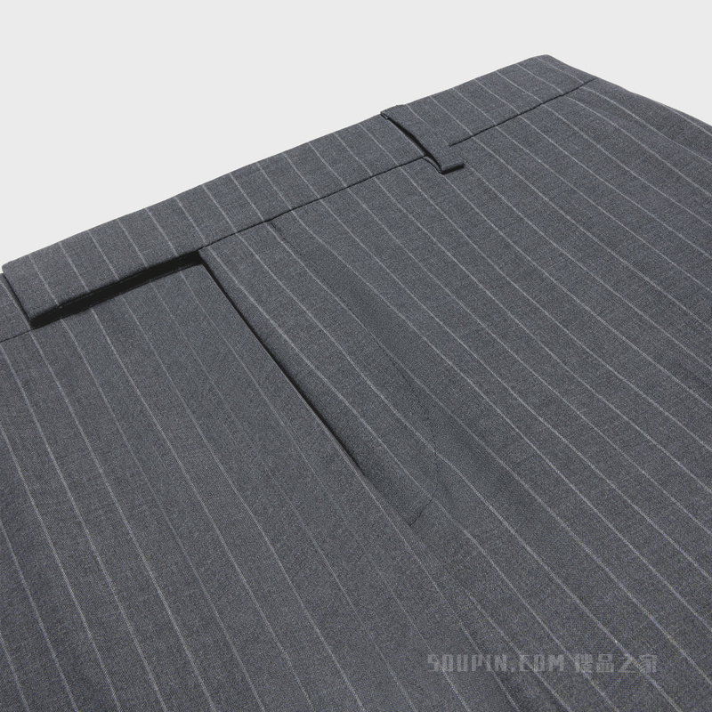 Celine Striped Casual Pants In Gray