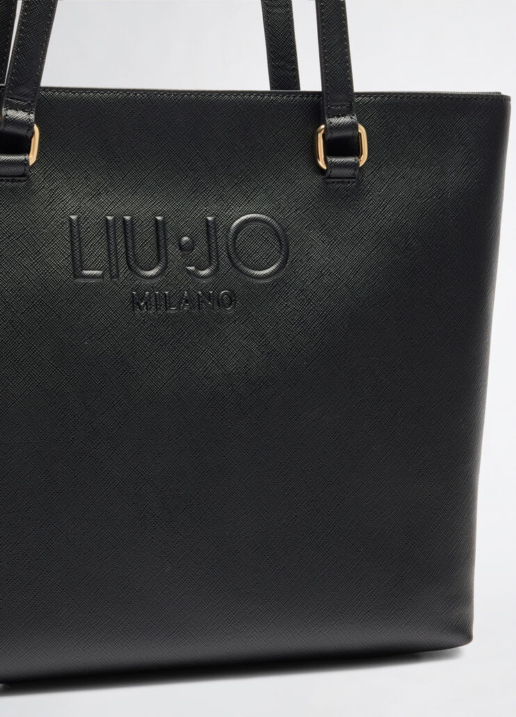 Liu •jo Logo-embossed Tote Bag In Black