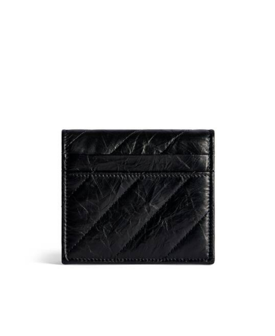 Balenciaga Crush Logo-plaque Card Holder In Black