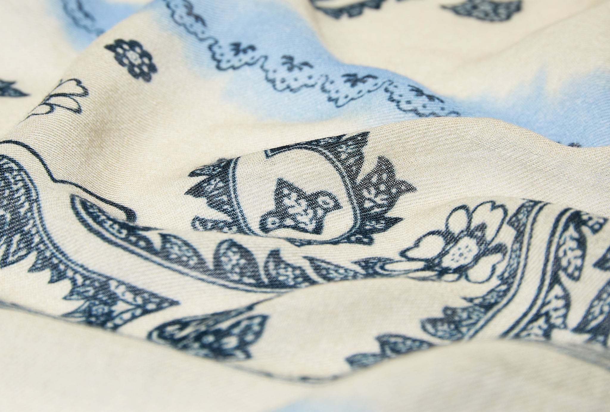 Acne Studios Print Light Wool Scarf In Blue
