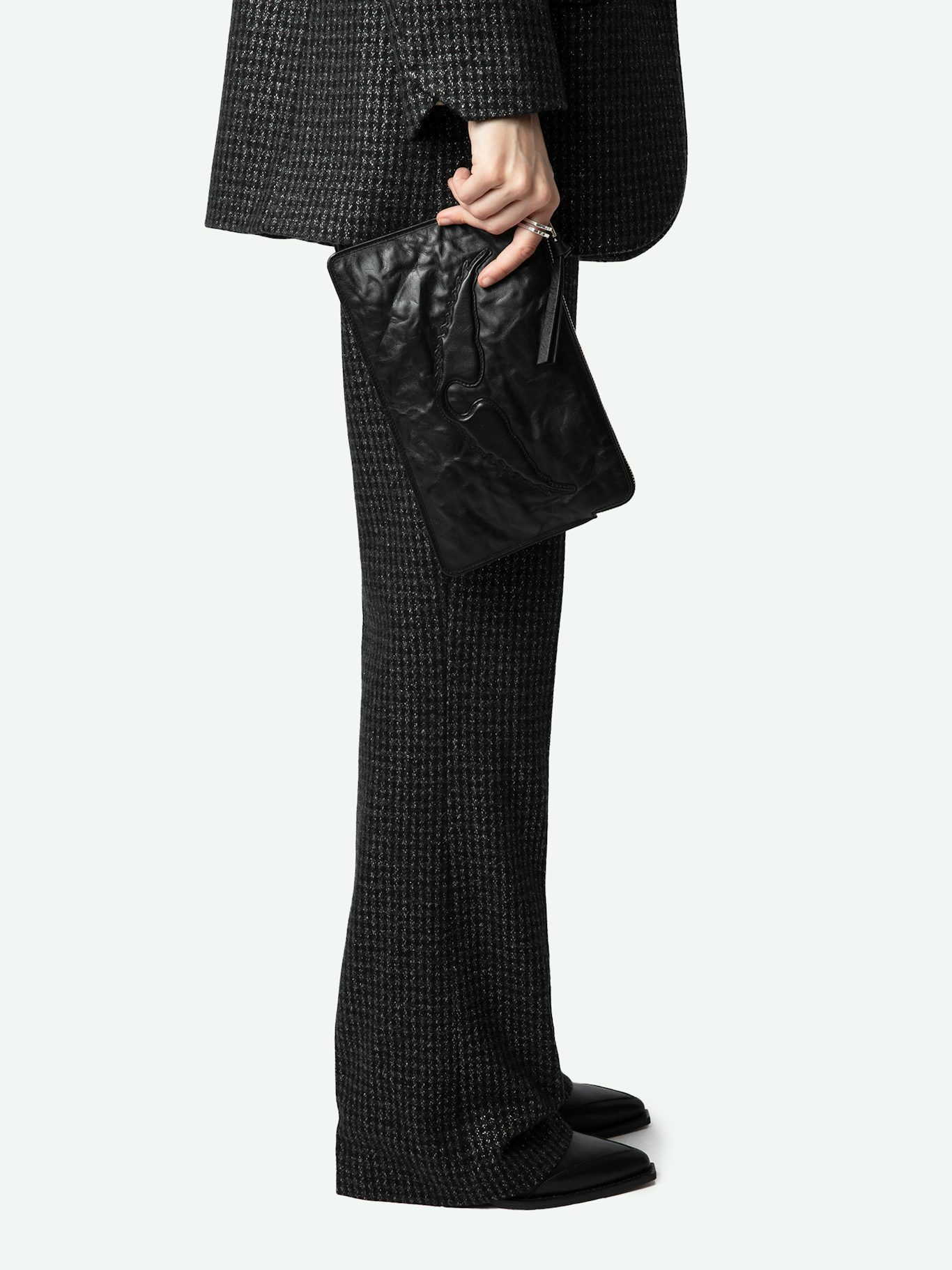 Zadig & Voltaire Zippered Clutch In Black