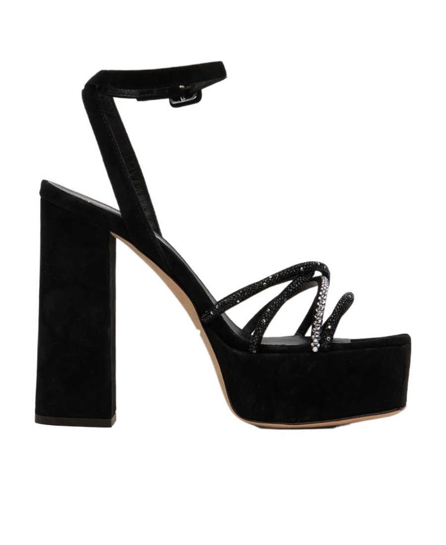 Giuseppe Zanotti Crystal Ankle-strap Platform Sandals In Black