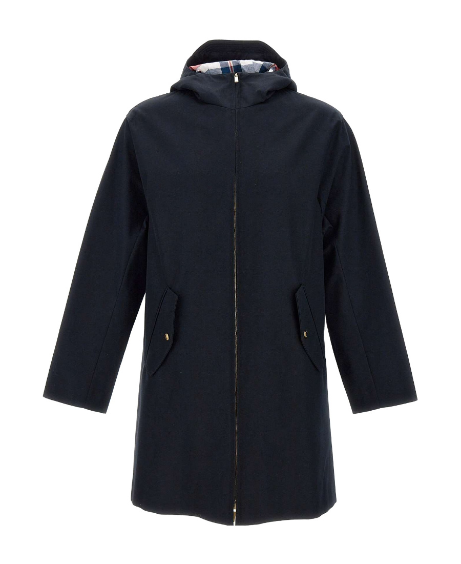 Thom Browne Hooded Cotton Parka In Black