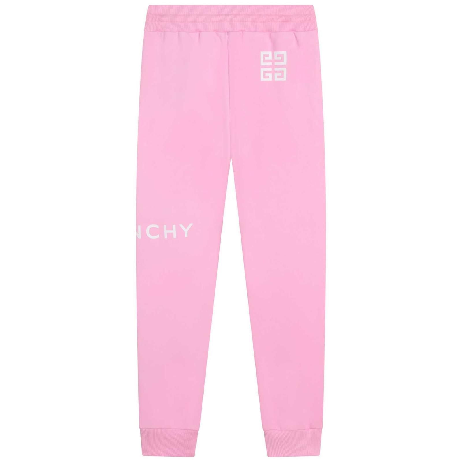 Givenchy Kids Logo Printed Drawstring Pants In Pink