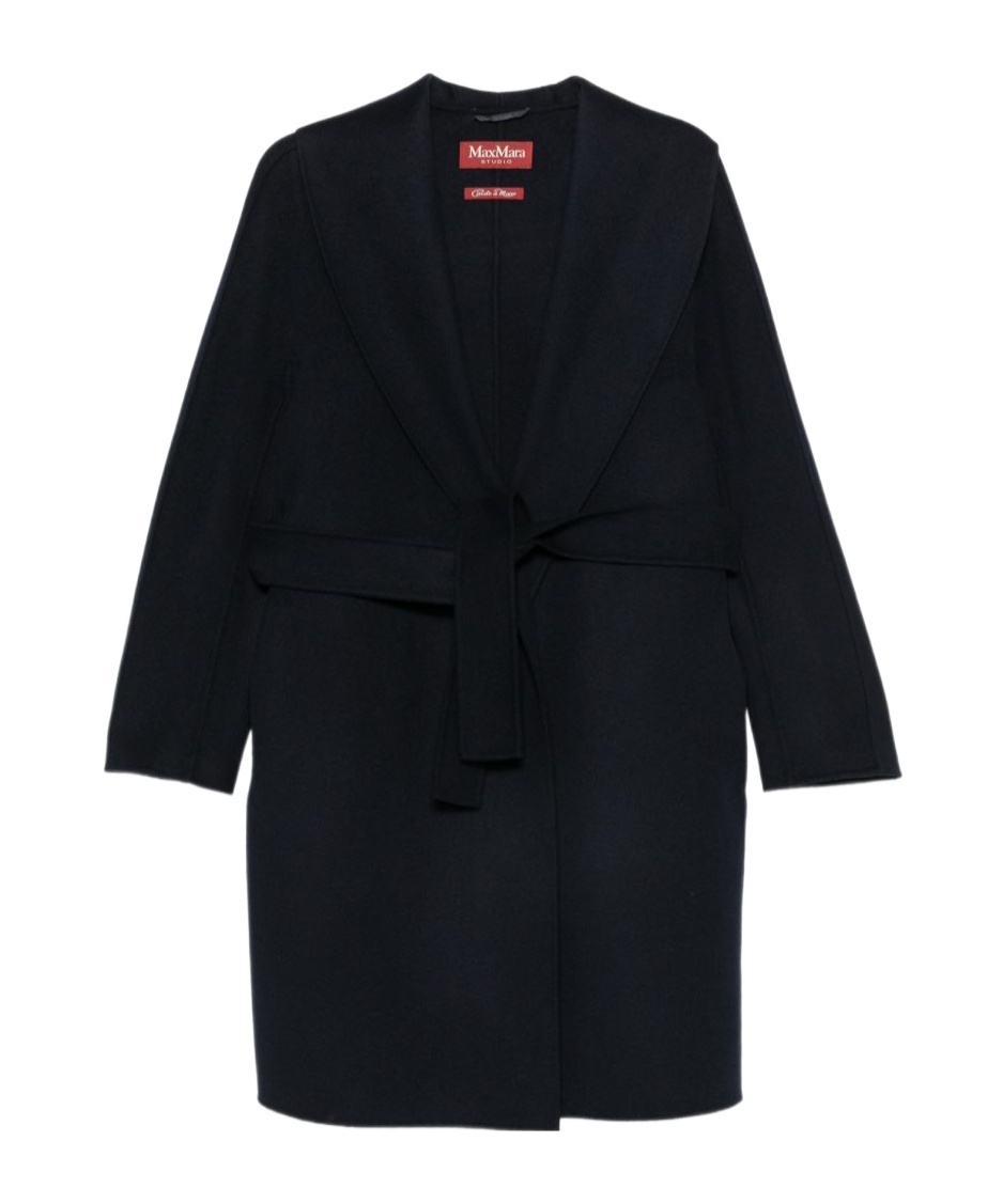 Max Mara Long-sleeved Coat In Blue