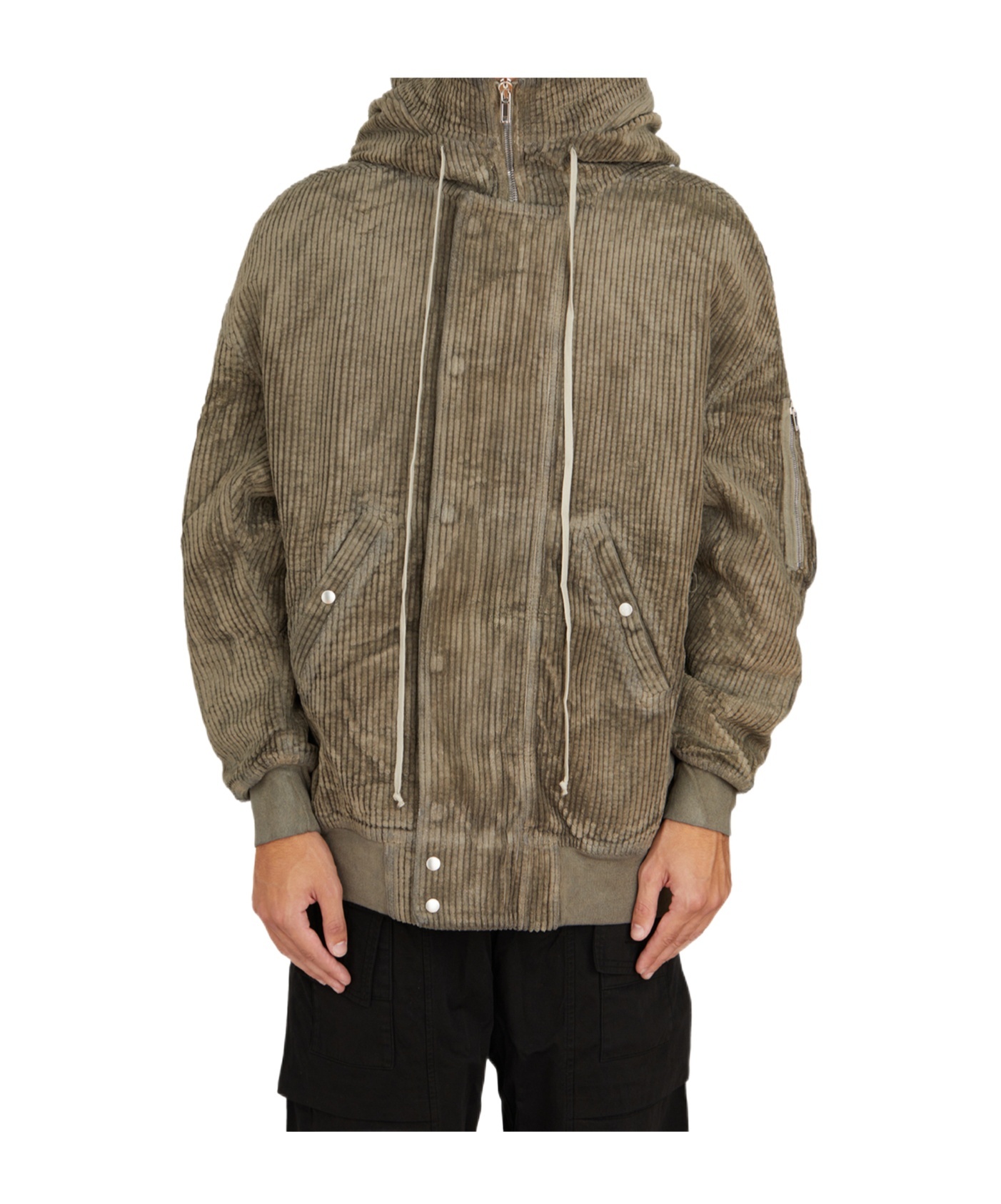 Rick Owens Drkshdw Long-sleeved Pilot Jacket In Brown