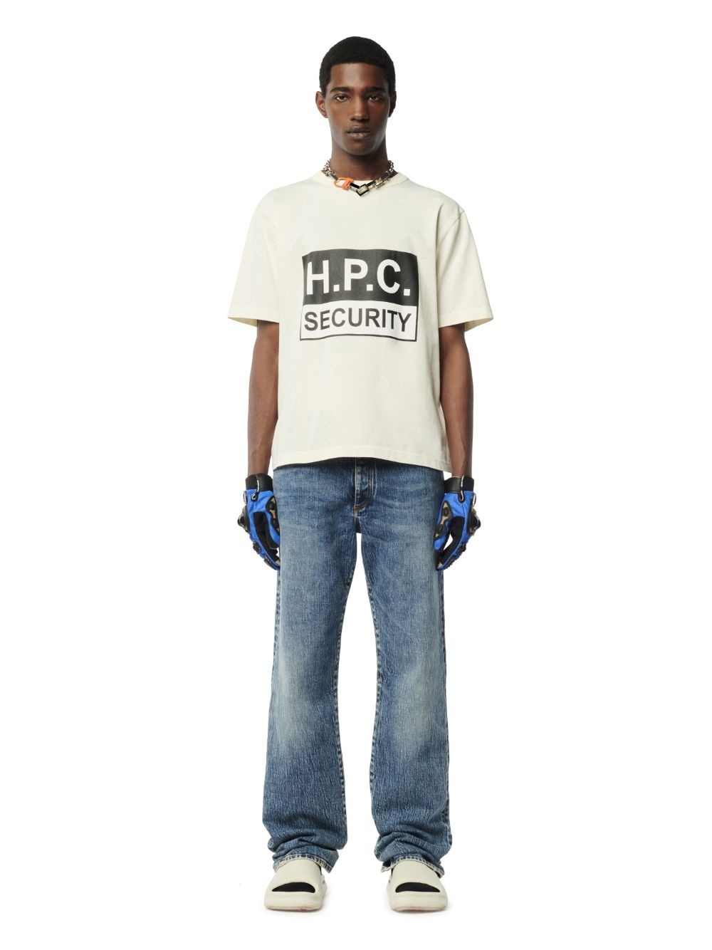 Heron Preston Cotton T-shirt With Contrasting Embroidery And Print In White