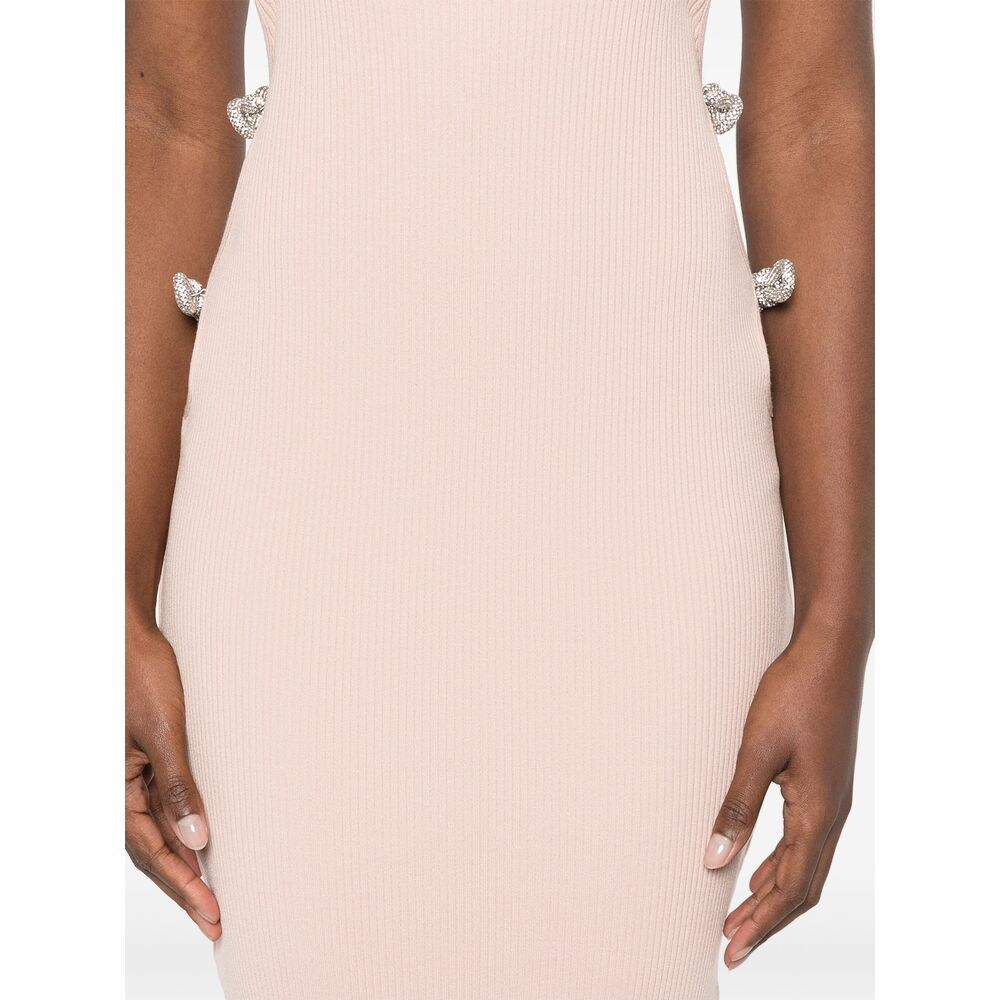 Machmach Round-neck Dress In Nude