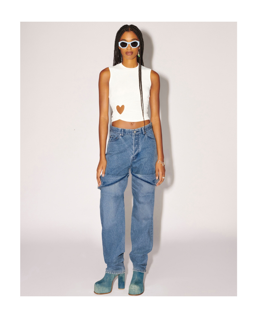 Ambush Detailed Straight-leg Jeans In Blue
