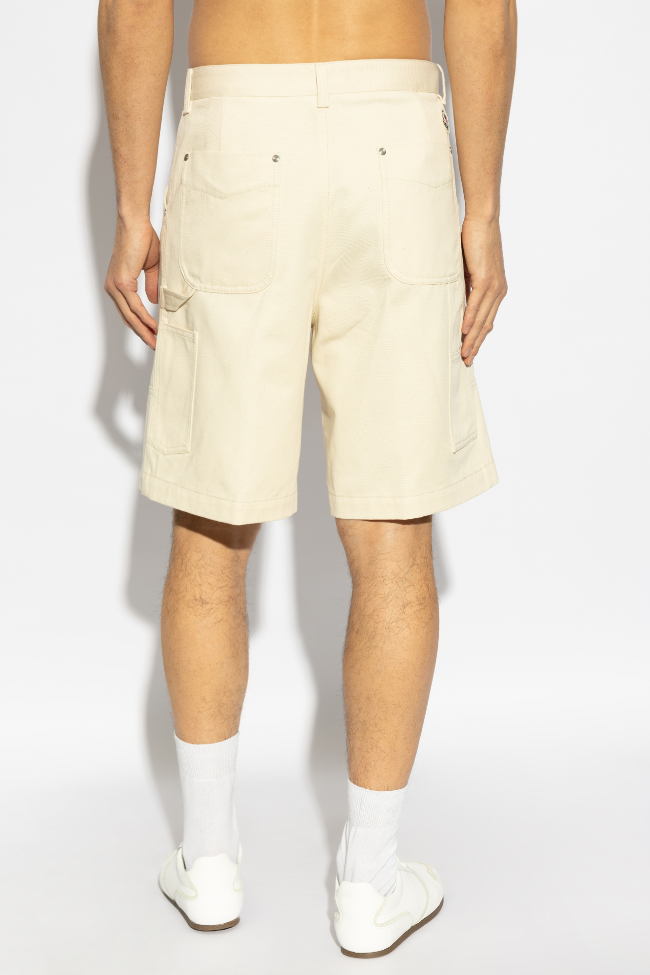 Moncler Cotton Bermuda Shorts In White