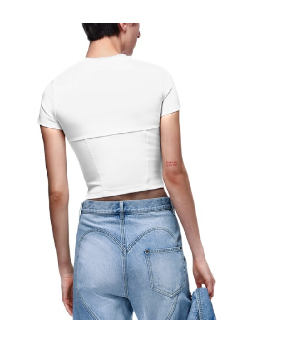 Shop Area Crystal-embellished Cropped T-shirt In White