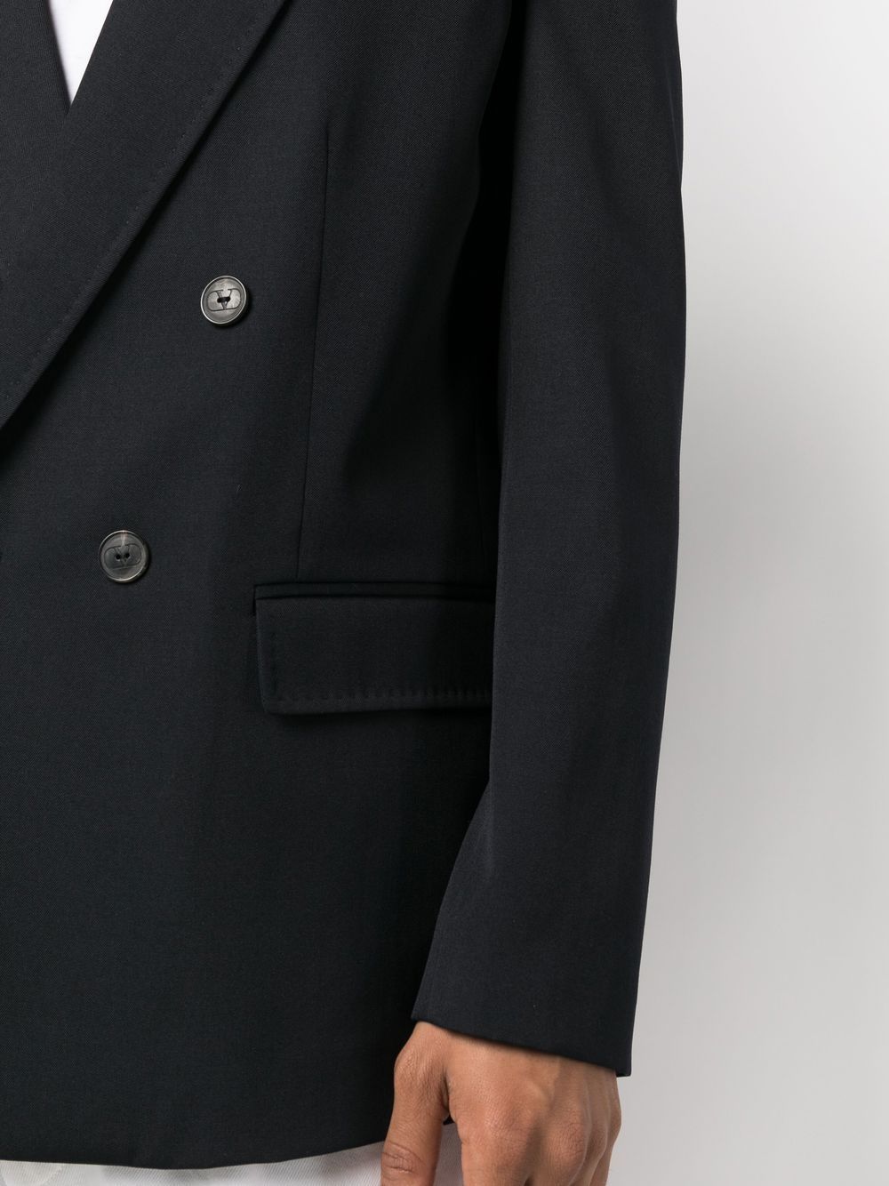 Valentino Lapel Long-sleeved Suit Jacket In Black