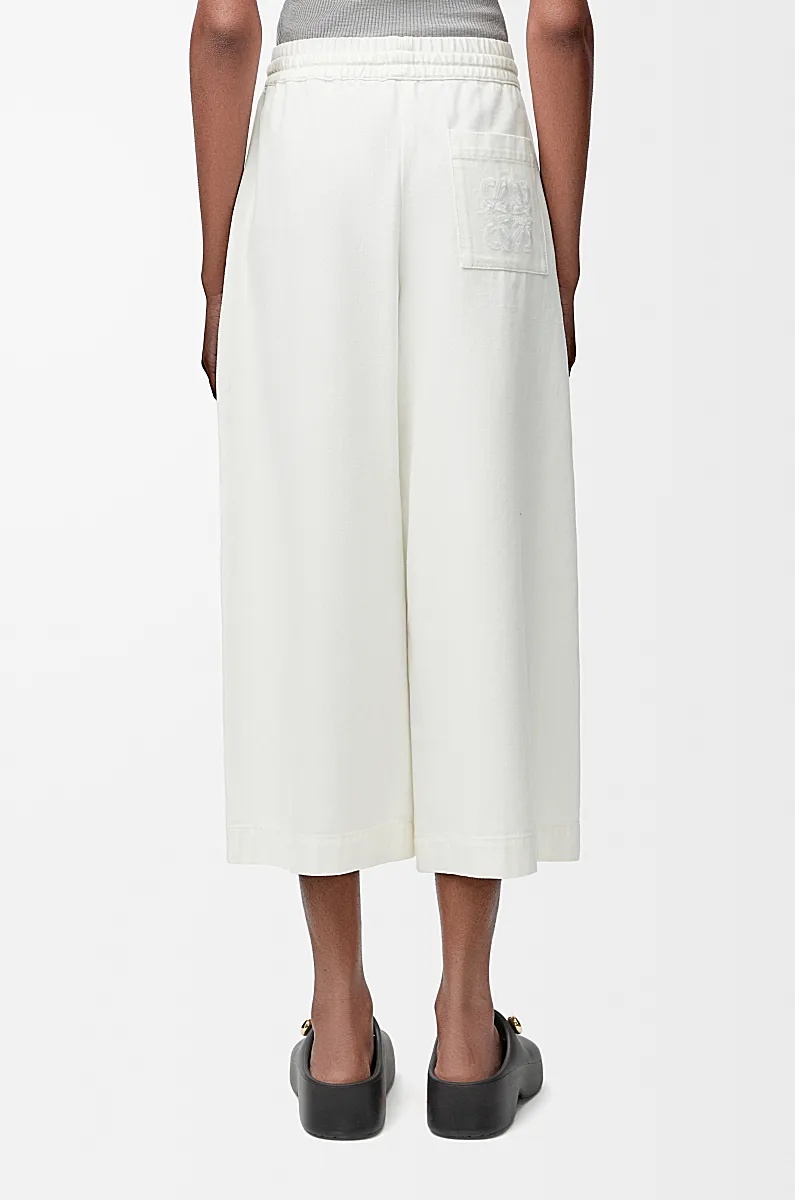 Loewe Elastic Waist Casual Pants In White