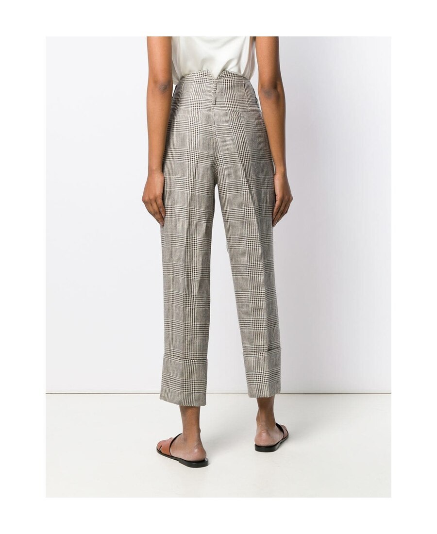 Brunello Cucinelli Check Trousers In Gray