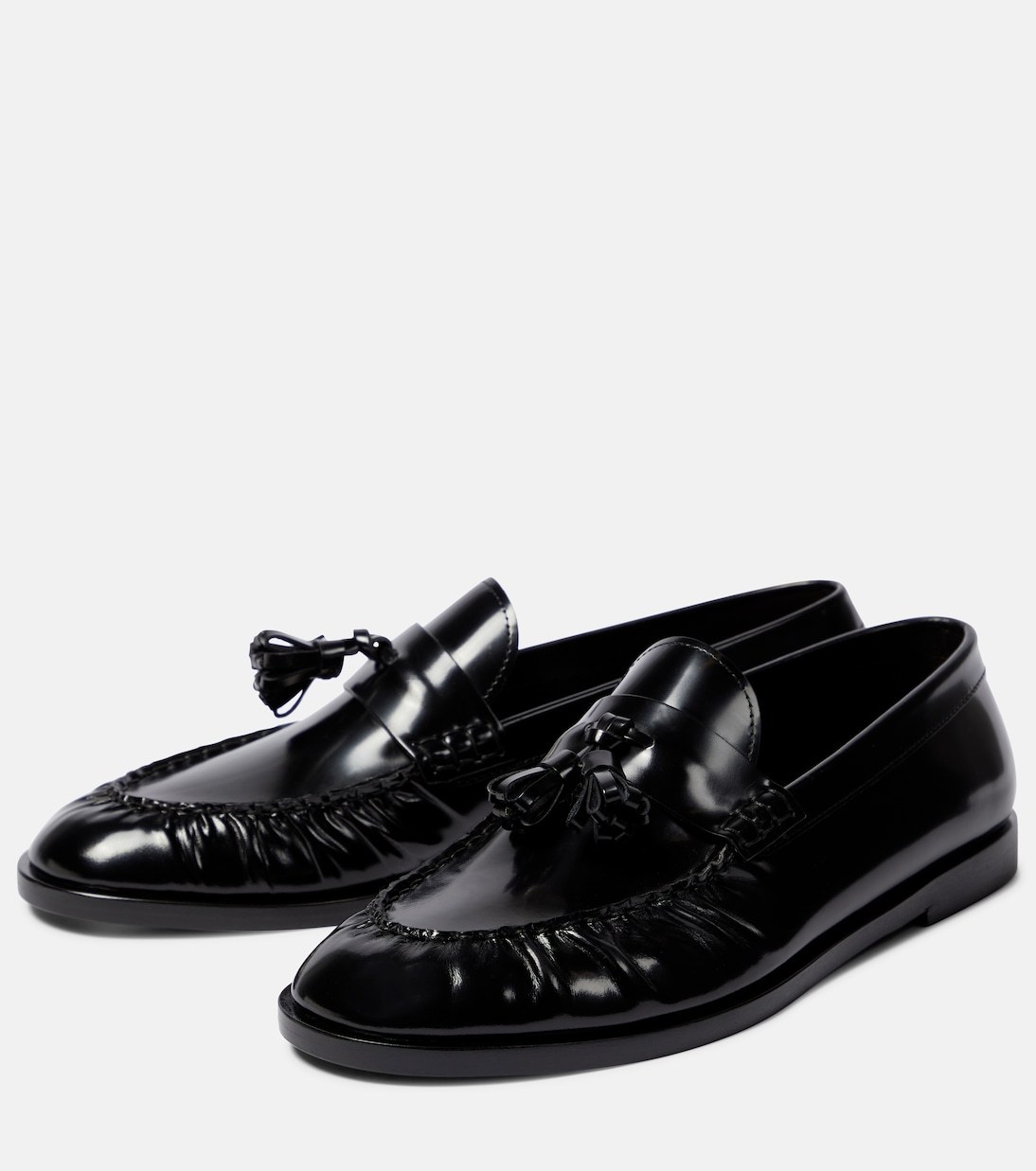 The Row Patent Leather Loafers In Black