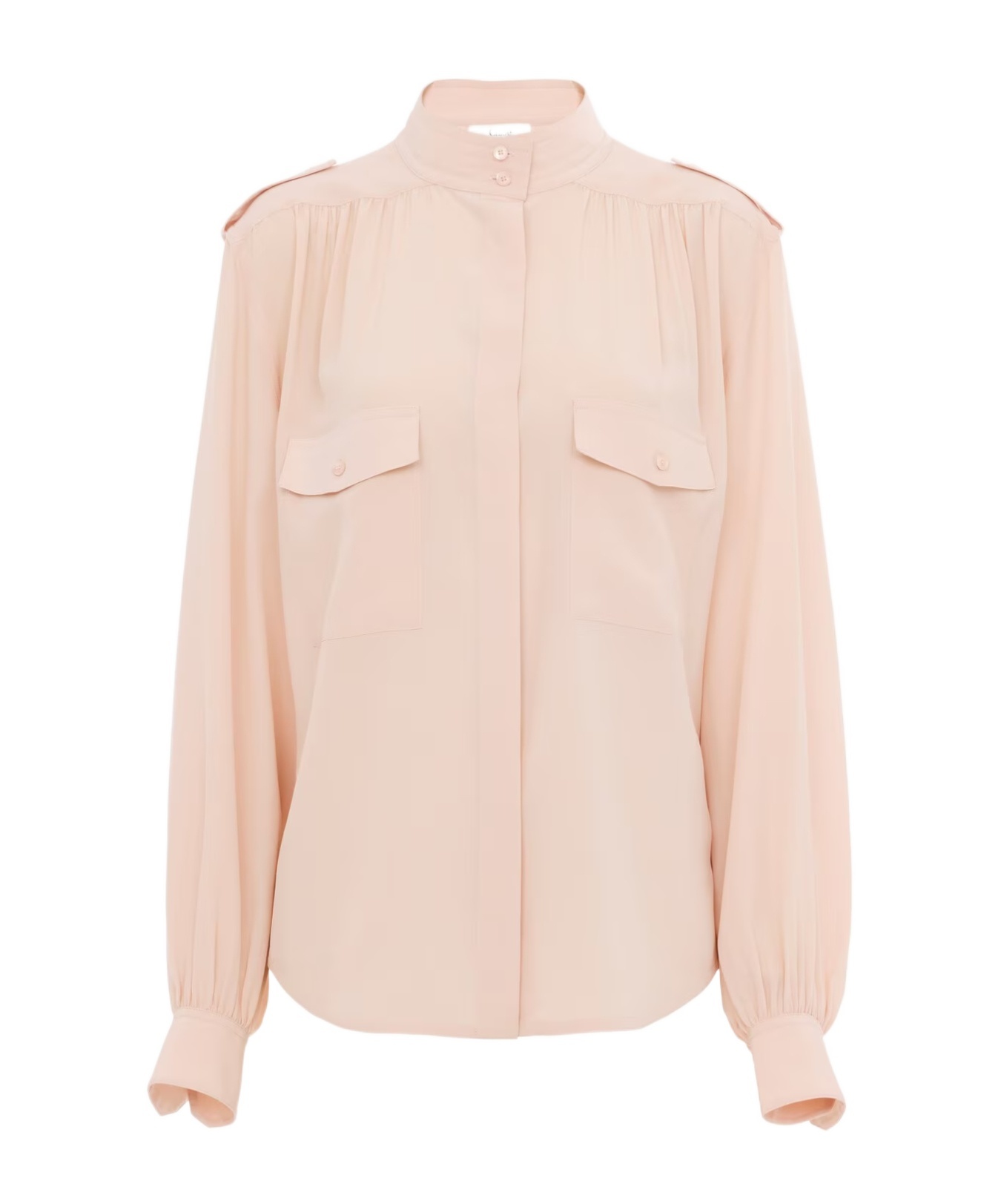 Chloé Gathered Long-sleeve Blouse In Pink