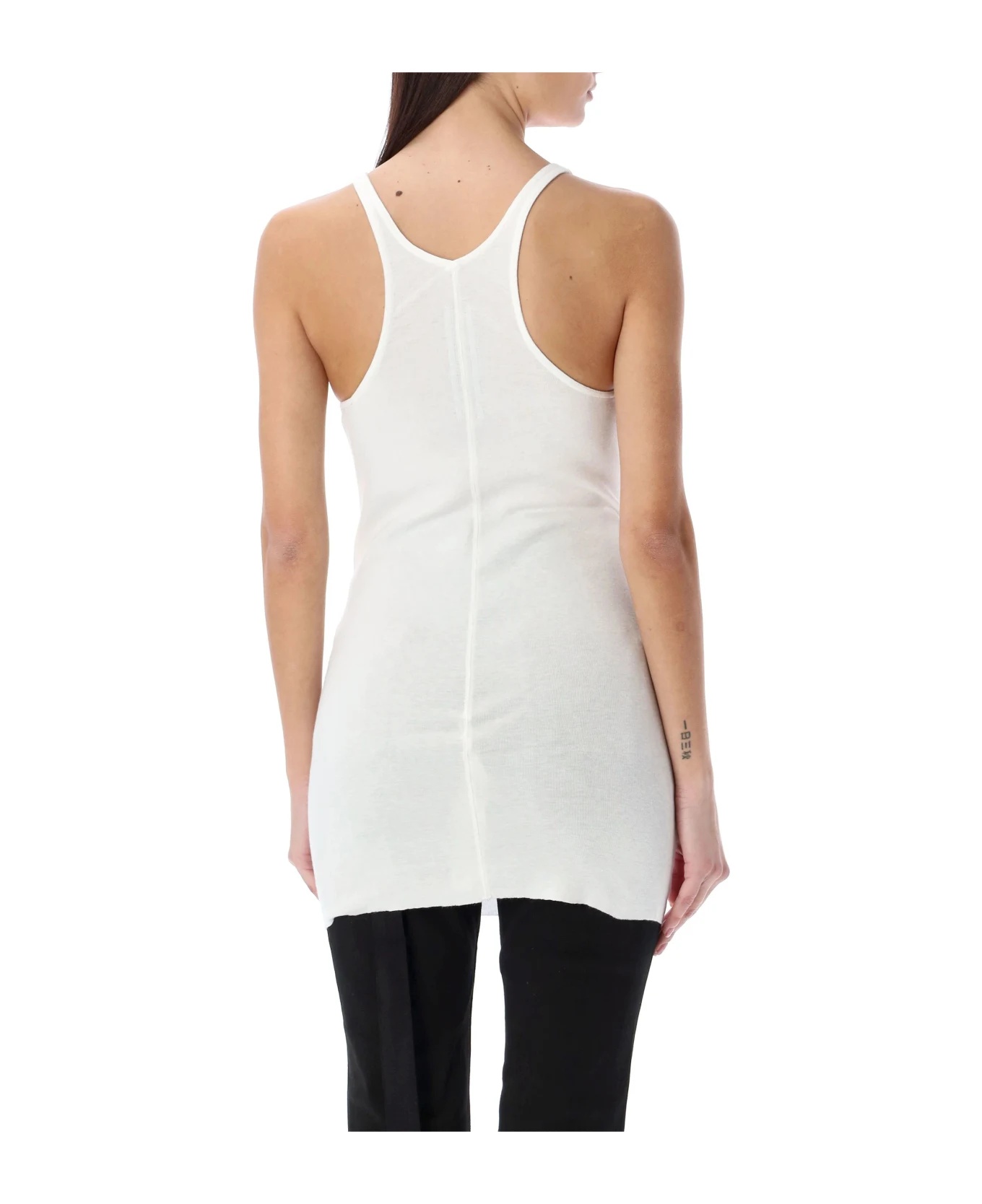 Rick Owens Drkshdw Womens Milk Racer Shoulder-straps Cotton-jersey Top In White