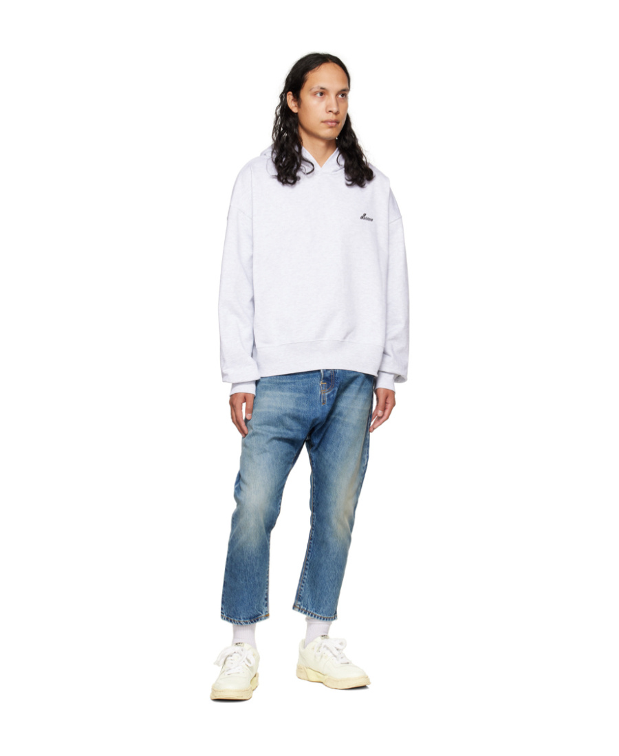 We11 Done Logo-print Cotton Hoodie In White