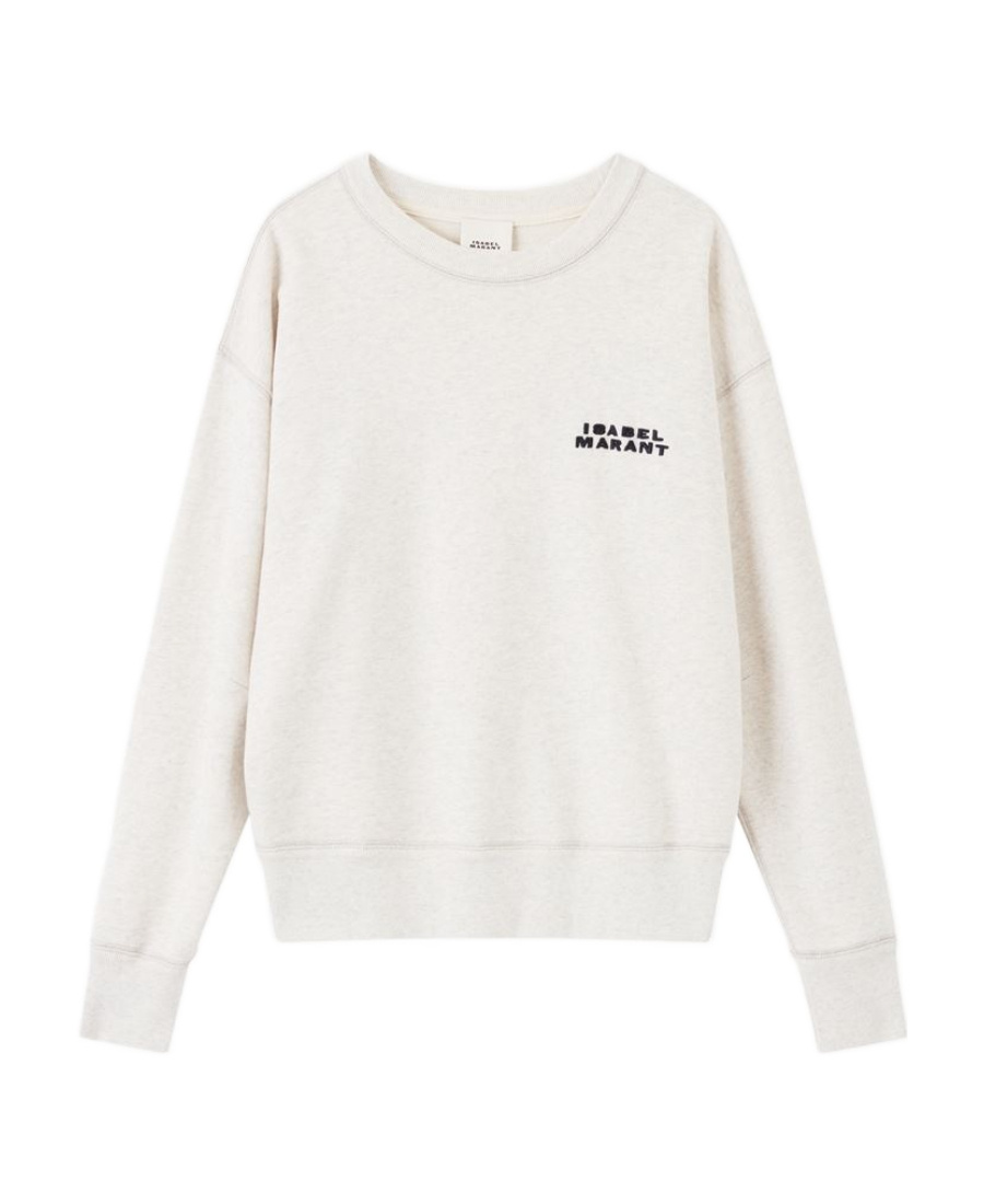 Isabel Marant Shad Lightweight Cotton Sweatshirt With Logo Clothing In Gray
