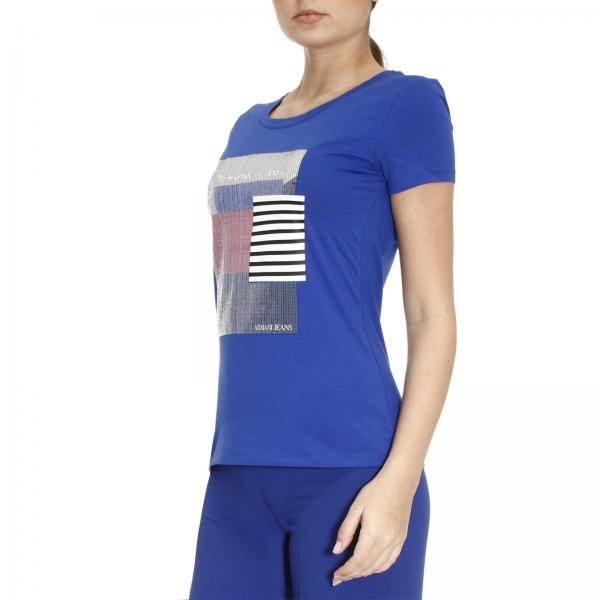 Shop Armani Jeans Logo Details T-shirt In Blue
