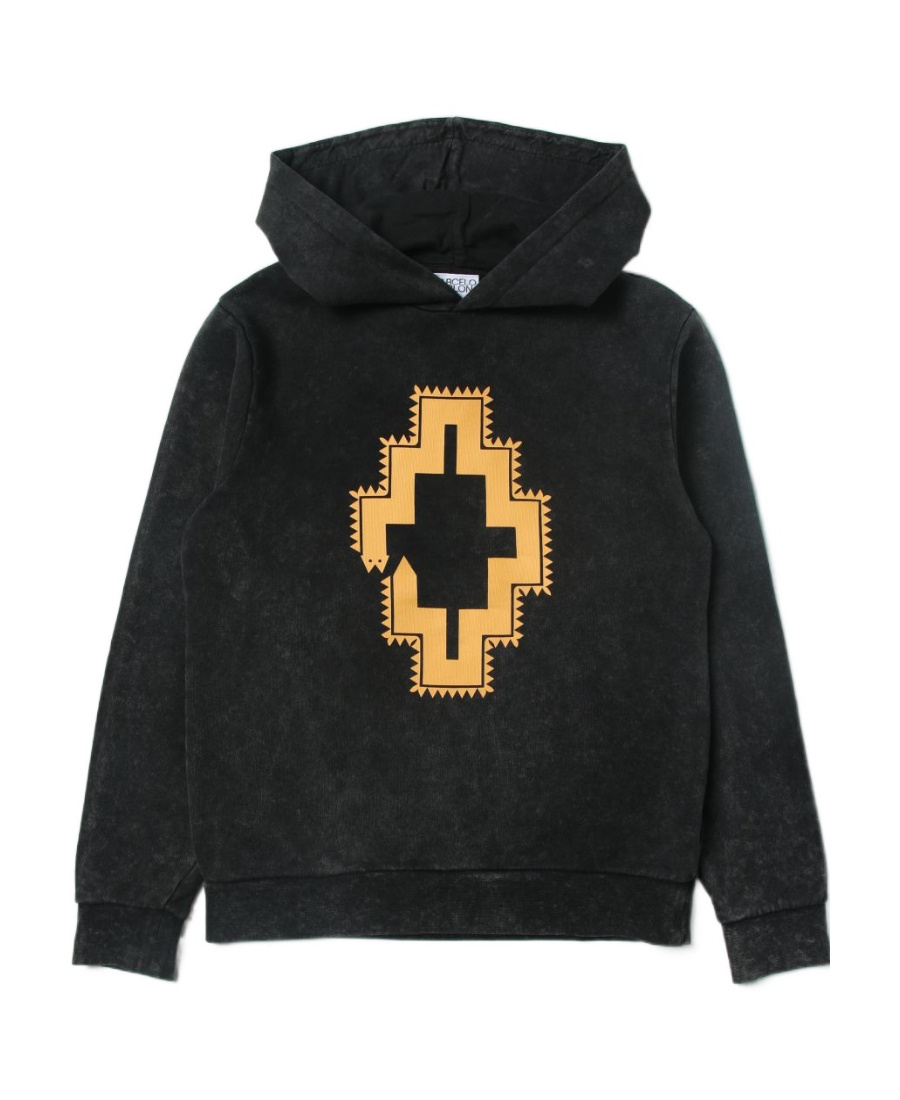 Marcelo Burlon County Of Milan Logo-print Long-sleeved Hoodie In Black