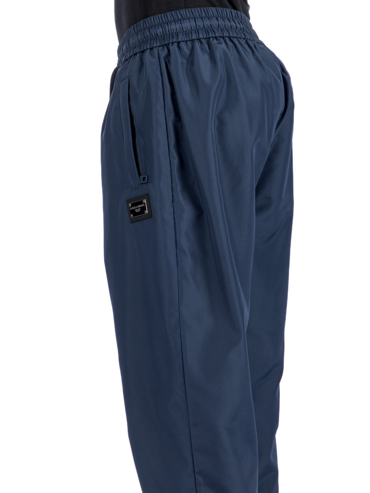 Dolce & Gabbana Logo-plaque Drawstring Track Pants In Blue